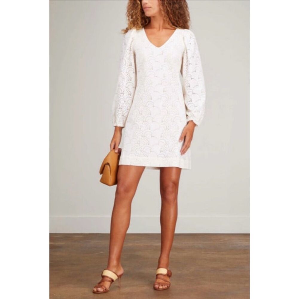 Samsoe Samsoe Women's White Puff Sleeve Dress Size M Standard